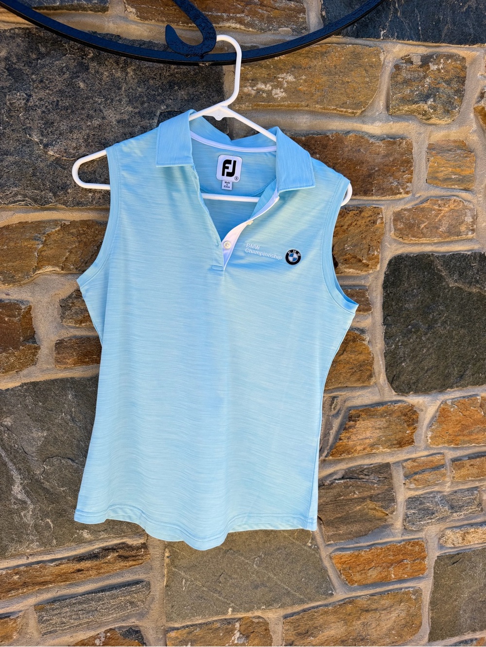 FootJoy Women's Sleeveless Golf from BMW Championship Polo - Light Blue